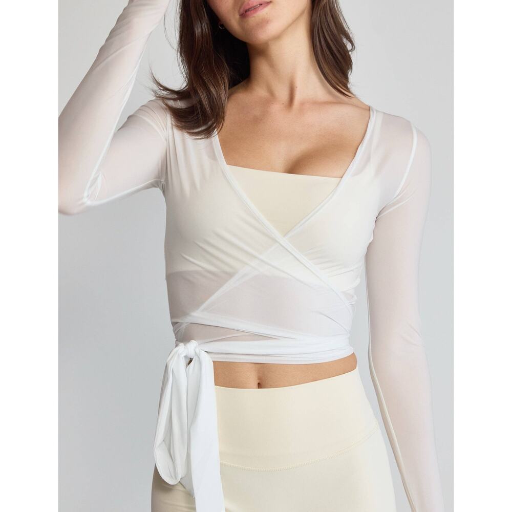 NWT white Lucky Honey The Ballet Mesh Wrap - medium